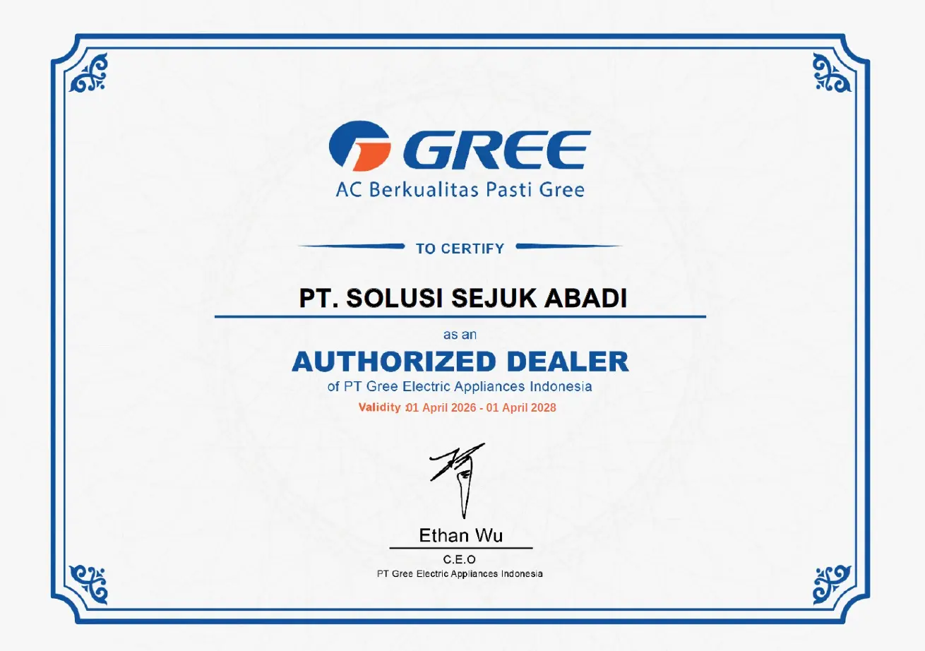 Gree Authorized Dealer Certificate